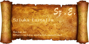 Szluka Esztella névjegykártya